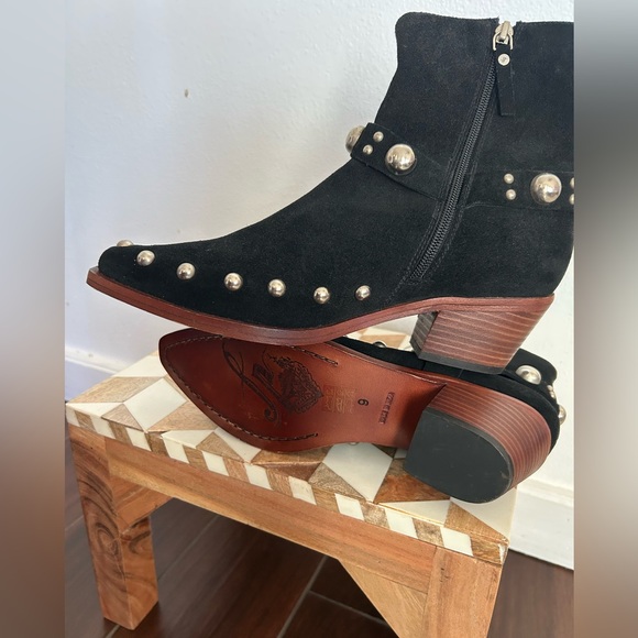 Free People Black Studded Ankle Boots - Picture 6 of 10
